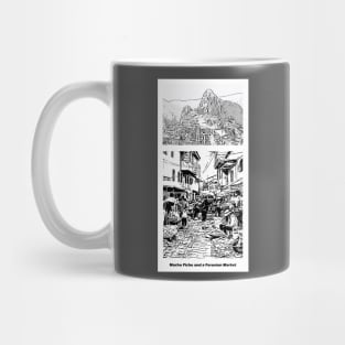 Machu Picchu and Peruvian Market Mug